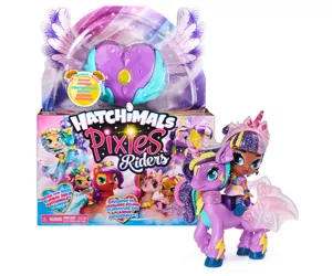 Hatchimals Pixies Riders, Crystal Charlotte Pixie and Draggle Glider Hatchimal Set with Mystery Feature