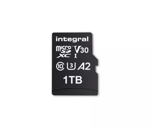 Integral INMSDX1TB-180/150V30 1TB MICRO SD CARD MICROSDXC UHS-1 U3 CL10 V30 A2 UP TO 180MBS READ 150MBS WRITE