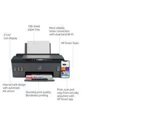 HP Smart Tank Plus 555 Wireless All-in-One, Color, Printer for Home, Print, scan, copy, wireless, Scan to PDF
