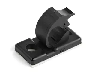 StarTech.com 100 Adhesive Cable Management Clips Black - Network/Ethernet/Office Desk/Computer Cord Organizer - Sticky Cable/Wire Holders - Nylon Self Adhesive Clamp UL/94V-2 Fire Rated