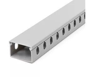 StarTech.com Open Slot Cable Management Raceway with Cover, 1-1/2"(38mm)W x 1"(25mm)H - 6.5ft(2m) length - 1/4"(8mm) Slots, PVC Network Cable Hider/Wall Wire Duct, Max 20 Cables, UL Listed