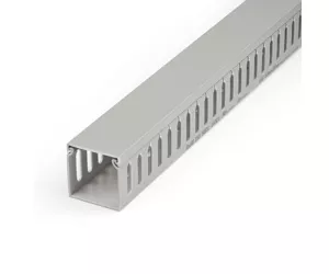 StarTech.com Open Slot Cable Management Raceway with Cover, 2"(50mm)W x 2"(50mm)H - 6.5ft(2m) length - 1/4"(8mm) Slots, PVC Network Cable Hider/Wall Wire Duct, Max 80 Cables, UL Listed