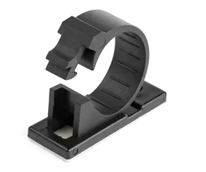 StarTech.com 100 Adhesive Cable Management Clips Black - Network/Ethernet/Office Desk/Computer Cord Organizer - Sticky Cable/Wire Holders - Nylon Self Adhesive Clamp UL/94V-2 Fire Rated