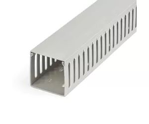 StarTech.com Open Slot Cable Management Raceway with Cover, 3"(75mm)W x 3"(75mm)H - 6.5ft(2m) length - 1/4"(8mm) Slots, PVC Network Cable Hider/Wall Wire Duct, Max 200 Cables, UL Listed