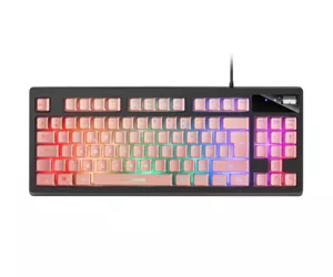 Mars Gaming MKAXPFR Compact Keyboard TKL H-Mech RGB Lighting 9 Effects Gel Wrist Rest Pink French Language