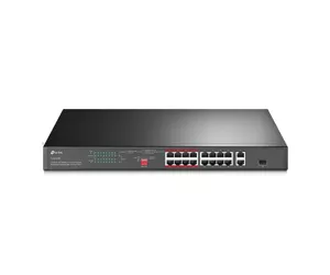 TP-Link 16-Port 10/100 Mbps + 2-Port Gigabit Rackmount PoE Switch with 16-Port PoE+