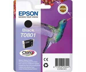 Epson Hummingbird Singlepack Black T0801 Claria Photographic Ink