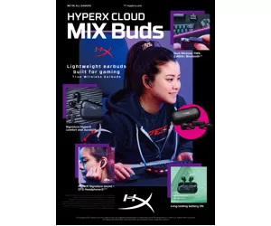 HyperX Cloud MIX Buds Wireless Headphones (Black)