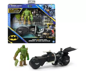 DC Comics , Batman and Swamp Thing Armory Attack Batcycle Set, Exclusive Armored Batman and Swamp Thing Action Figure with Accessories, Kids Toys for Boys and Girls Ages 4 and Up