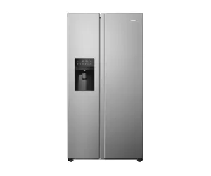 Haier SBS 90 Serie 5 HSR5918DIMP dviduris šaldytuvas-šaldiklis Pastatomi 511 L D Platina, Nerūdijančiojo plieno