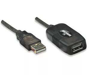 Manhattan Hi-Speed USB 2.0 Repeater Kabel, In Reihe schaltbar, A-Stecker / A-Buchse, 10 m