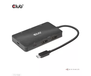 CLUB3D CSV-1598 knyginių kompiuterių dokas / jungčių replikatorius USB 3.2 Gen 2 (3.1 Gen 2) Type-C Juoda