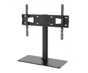 Manhattan TV & Monitor Mount, Desk, 1 screen, Screen Sizes: 32-65", Black, Stand Assembly, VESA 100X100 to 600 X 400mm, Max 45kg, Tempered Glass Base, Lifetime Warranty