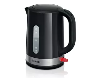 Bosch TWK6A513 elektriskās tējkanna 1,7 L 2200 W Melns, Nerūsējošs tērauds