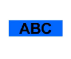 Brother Labelling Tape - 12mm, Black/Blue, Blister