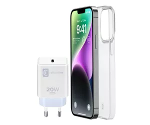 Cellularline Starter Kit mobiliojo telefono dėklas 15,5 cm (6.1") Permatomas, Balta