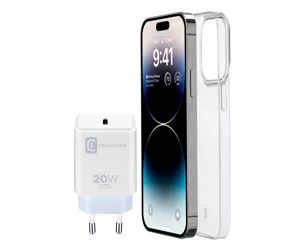 Cellularline Starter Kit mobiliojo telefono dėklas 15,5 cm (6.1") Permatomas, Balta