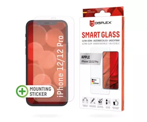 Displex Smart Glass (9H) for Apple iPhone 12/12 Pro, Mounting Sticker, unbreakable, ultra-slim, invisible