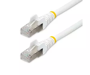 StarTech.com 2m CAT6a Ethernet Cable - White - Low Smoke Zero Halogen (LSZH) - 10GbE 500MHz 100W PoE++ Snagless RJ-45 w/Strain Reliefs S/FTP Network Patch Cord