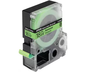 Epson Label Cartridge Fluorescent LC-5GBF9 Black/Green 18mm (9m)