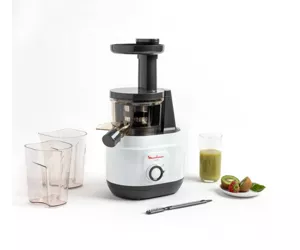 Moulinex ZU150110 sulu spiede Lēns sulas spiedējs 150 W Melns, Balts