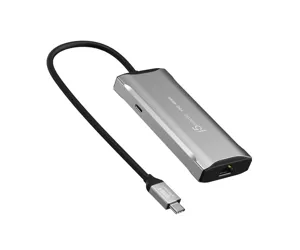 j5create JCD392 Vielinis USB 3.2 Gen 1 (3.1 Gen 1) Type-C Pilka