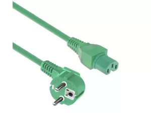 ACT AK5318 elektrības kabelis Zaļš 1 m CEE7/7 C15 uzmava