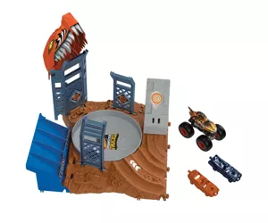 Hot Wheels Monster Trucks Arena Smashers Tiger Shark Spin-Out Challenge playset