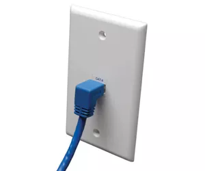 Tripp Lite N204-005-BL-DN Down-Angle Cat6 Gigabit Molded UTP Ethernet Cable (RJ45 Right-Angle Down M to RJ45 M), Blue, 5 ft. (1.52 m)