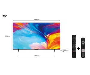 TCL P63 Series P635 190,5 cm (75") 4K Ultra HD Viedtelevizors Wi-Fi Melns