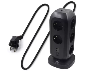 Ewent EW3862 power extension 2 m 11 AC outlet(s) Indoor Black