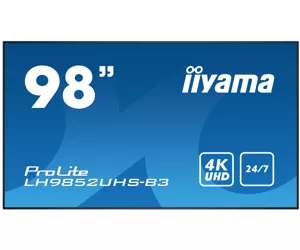 iiyama PROLITE Skaitmeninis informacinis plokščias ekranas 2,48 m (97.5") 500 cd/m² 4K Ultra HD Juoda Integruotas procesorius Android 8.0 24/7