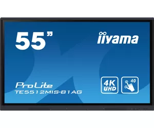 iiyama TE5512MIS-B1AG Signage Display Digital signage flat panel 139.7 cm (55") LED Wi-Fi 400 cd/m² 4K Ultra HD Black Touchscreen Built-in processor Android 11 16/7