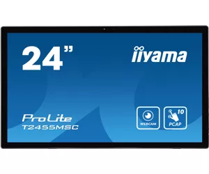 iiyama T2455MSC-B1 информационный дисплей Цифровая информационная плоская панель 61 cm (24") LED 400 cd/m² Full HD Черный Сенсорный экран