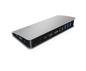 ICY BOX IB-DK2408-C Vielinis USB 3.2 Gen 1 (3.1 Gen 1) Type-C Juoda, Sidabras