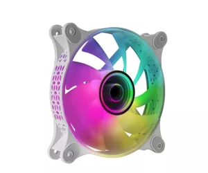 Mars Gaming MF-3D White ARGB Fan 360° 12cm 3D Infinity Mirror Anti-vibration System Ultra-quiet Full Compatibility