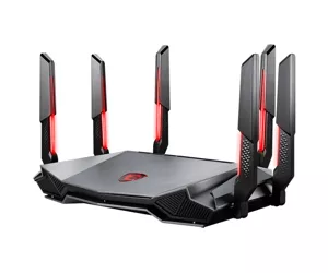 MSI RADIX AXE6600 WIFI 6E TRI-BAND беспроводной маршрутизатор Гигабитный Ethernet Двухдиапазонный (2,4Ггц/5Ггц) Черный, Красный