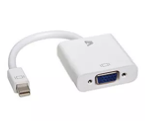 V7 White Video Adapter Mini DisplayPort Male to VGA Female