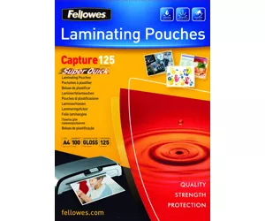 Fellowes SuperQuick A4 Glossy 125 Micron Laminating Pouch