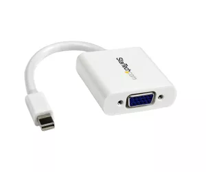 StarTech.com Mini DisplayPort to VGA Adapter - Active Mini DP to VGA Converter - 1080p Video - mDP or Thunderbolt 1/2 Mac/PC to VGA Monitor/Projector/Display - mDP 1.2 to VGA Dongle - White