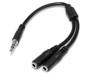 StarTech.com Slim Stereo Splitter Cable - 3.5mm Male to 2x 3.5mm Female
