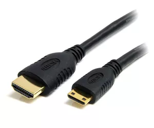 StarTech 2m Mini HDMI to HDMI Cable with Ethernet - 4K 30Hz High Speed Adapter Cable - Durable Video Converter Cord.