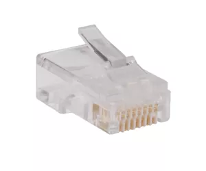 Tripp Lite N030-100 RJ45 Plugs for Round Solid / Stranded Conductor 4-pair Cat5e Cable, 100-Pack