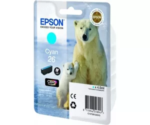 Epson Polar bear Singlepack Cyan 26 Claria Premium Ink