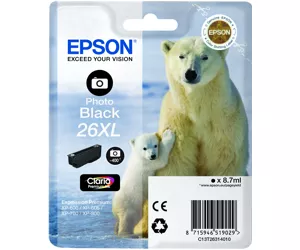 Epson Polar bear Singlepack Photo Black 26XL Claria Premium Ink