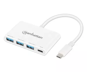Manhattan 168434 jaotur USB 3.2 Gen 1 (3.1 Gen 1) Type-C 5000 Mbit/s Valge