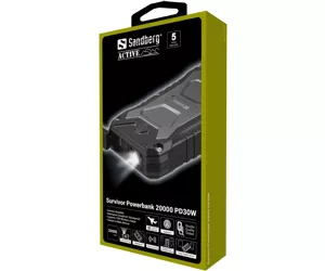 Sandberg Survivor Powerbank 20000 PD30W 20000 mAh Беспроводная зарядка Черный