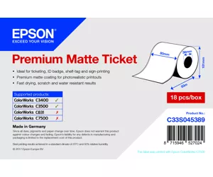 Epson Premium, 80mm x 50m, 107 g/m²