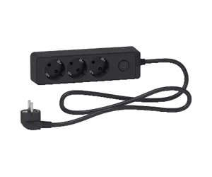 Schneider Electric Unica ST9431B power extension 1.5 m 3 AC outlet(s) Indoor Black