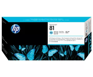 HP 81, Печатающая головка DesignJet для чернил на основе красителя, Светло-голубая, со средством очистки